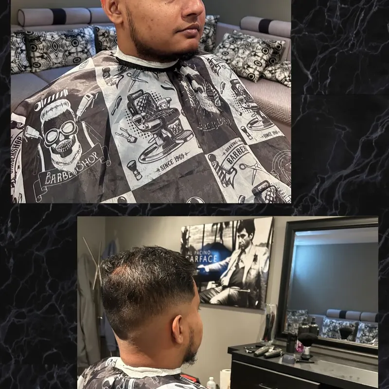 Low taper fade with line up