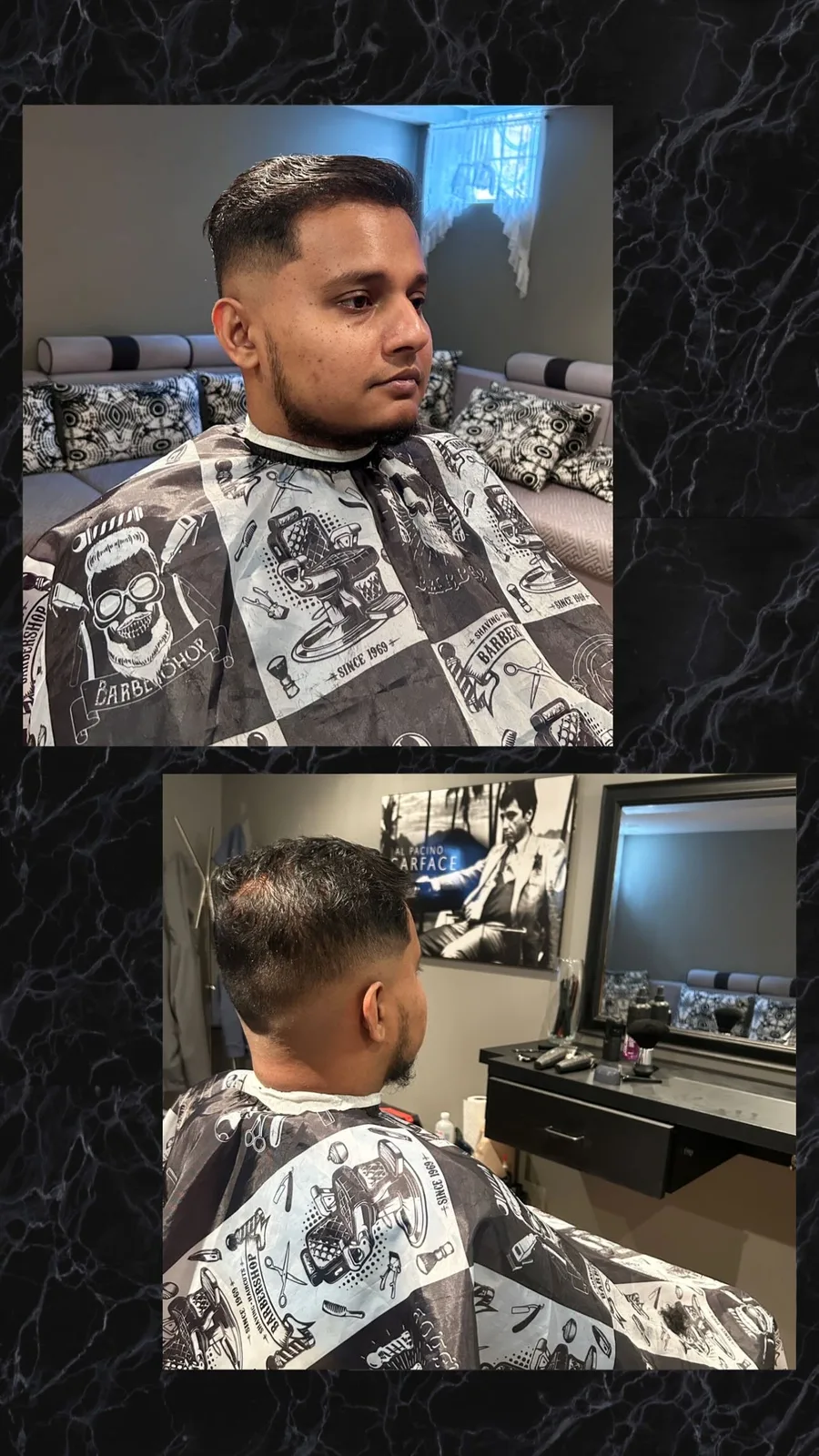 Low taper fade with line up