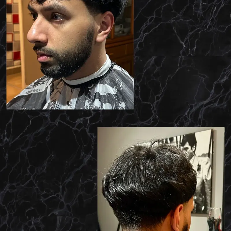 High skin fade with scissor top