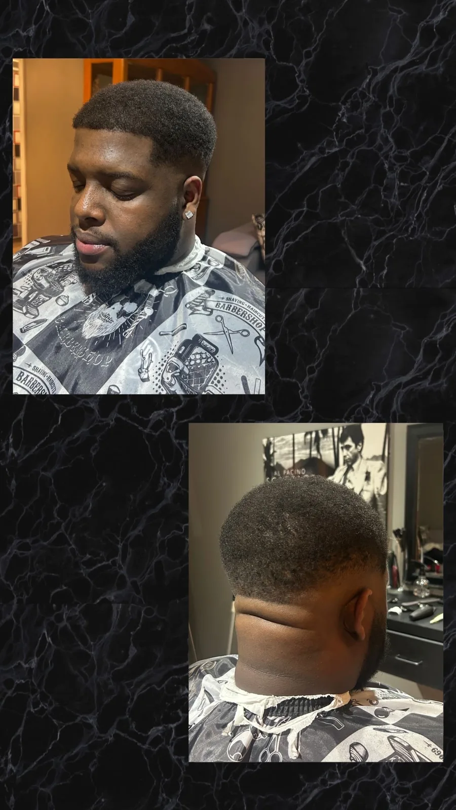 Skin fade with curly top