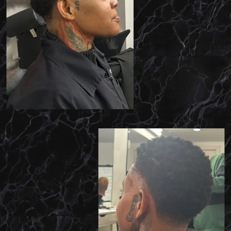 Burst fade with line up