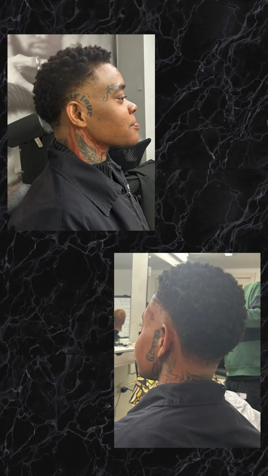 Burst fade with line up